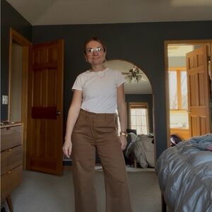 Everlane Wide-Leg Pants in Brown